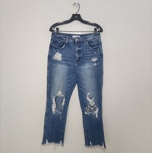 Flying Monkey Blue Distressed Ankle Jeans